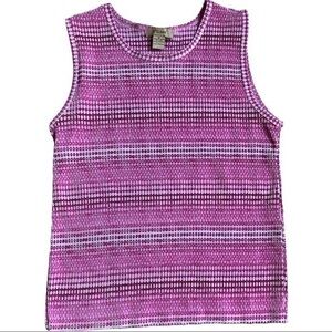 Plisse size medium ribbed silky blouse tank pink